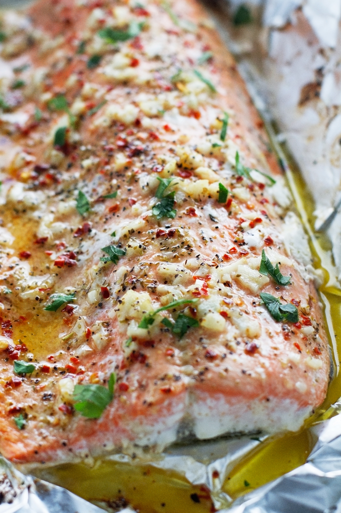 Garlic Butter Baked Salmon in Foil Recipe | Little Spice Jar