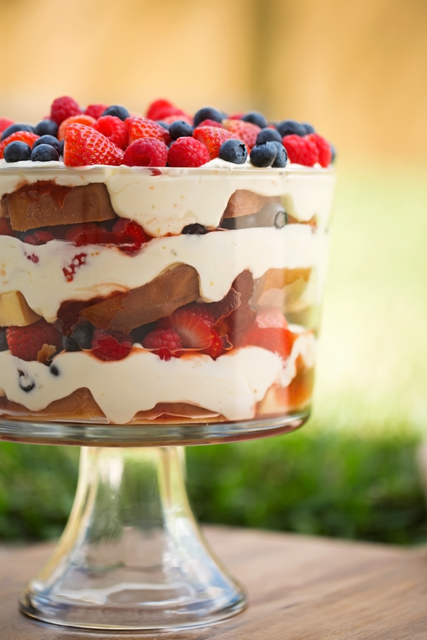 Citrus Berry Trifle - The EASIEST dessert ever! made with layers of lemon flavor whipped cream, poundcake, and lots of berries! #desserts #trifle #berrytrfile | Littlespicejar.com