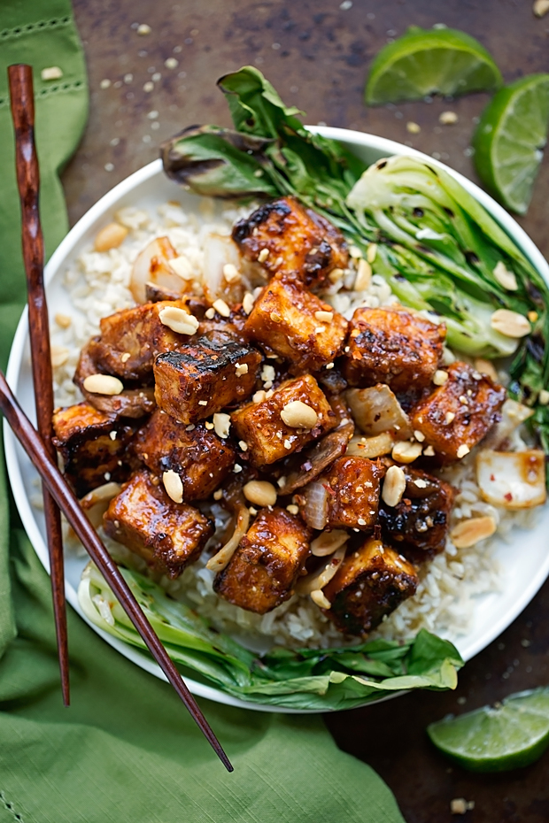 Spicy Peanut Tofu Stir Fry | Easy Vegetarian Recipes