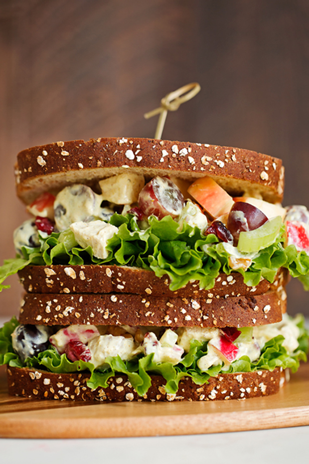 Healthier Chicken Salad Sandwich - a healthier spin on the traditional chicken salad sandwich! My recipe is flavorful so you won't even miss the calories! #chickensalad #chickensaladsandwich #lighterchickensalad #lightchickensalad | LIttlespicejar.com