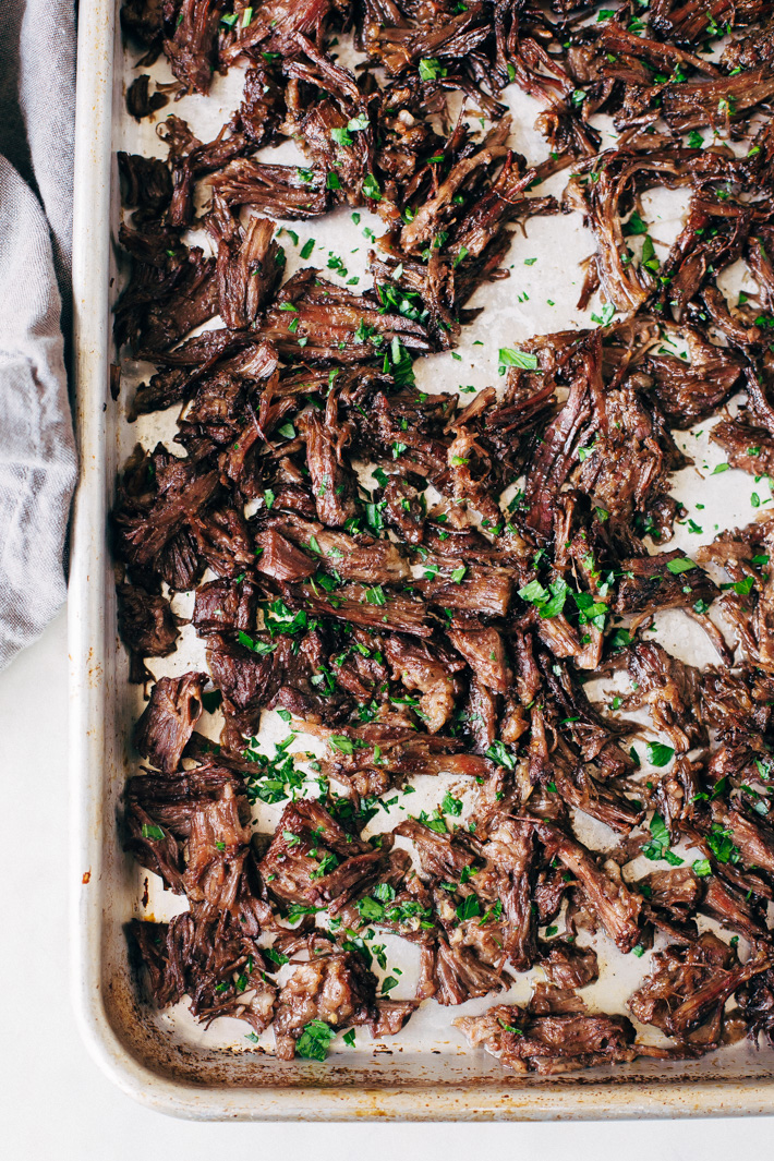 Restaurant Style Beef Shawarma (Pressure Cooker) - an easy recipe for homemade shawarma right in your instant pot! This shredded beef can be used immediately or frozen for later! #instantpot #beefshawarma #shawarma #pressurecooker | Littlespicejar.com