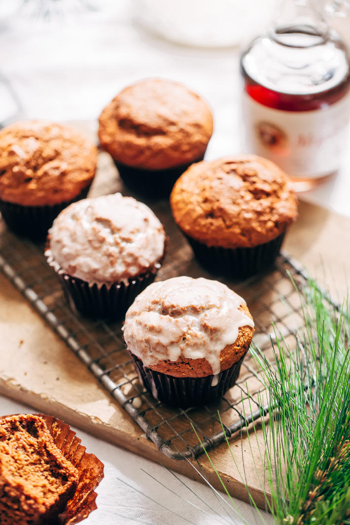 Healthier Gingerbread Muffins - swapping out a few ingredients makes these healthier. You can top them with turbinado sugar or an added crunch or dip them in icing! #healthygingerbreadmuffins #muffins #gingerbreadmuffins #gingerbread | Littlespicejar.com