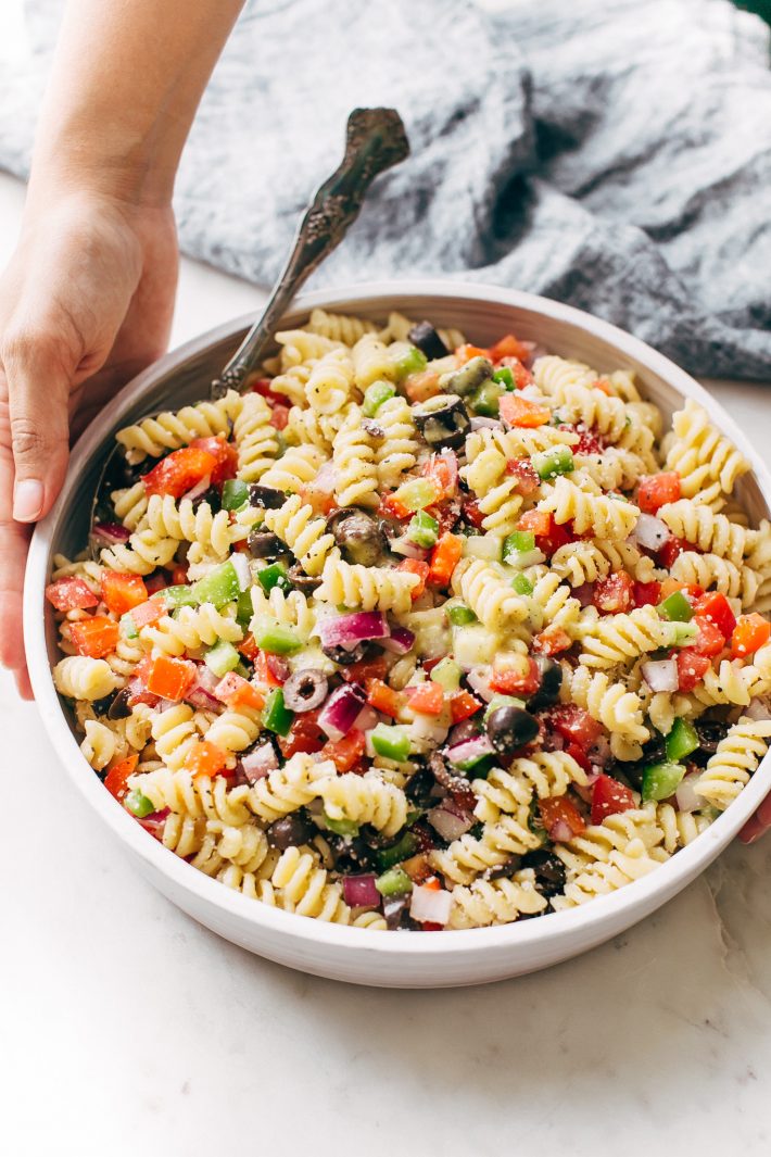 Easy California Pasta Salad with Italian Dressing Recipe | Little Spice Jar