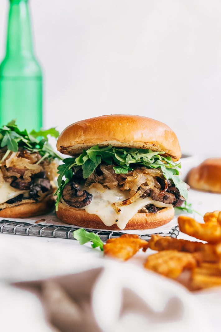Rockin’ Sweet Onion Mushroom Swiss Burgers Recipe | Little Spice Jar