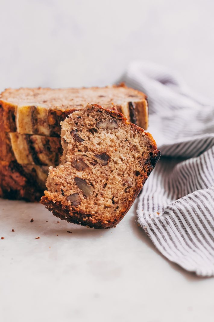 Brown Butter Maple Pecan Banana Bread - learn how to make a naturally sweetened, brown butter scented banana bread that's tender and delicious! The best way to use up ripe bananas! #maplepecanbananabread #bananabread #bread #baking #brownbutterbananabread | Littlespicejar.com