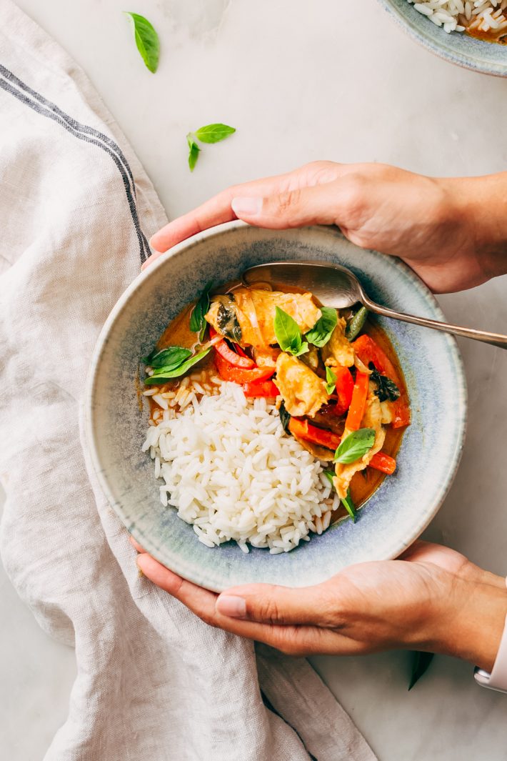 20 Minute Panang Chicken Curry - An easy recipe that you can throw together in 20 minutes and tastes better than takeout! #panangcurry #chickencurry #curry #dinnerrecipes | Littlespicejar.com
