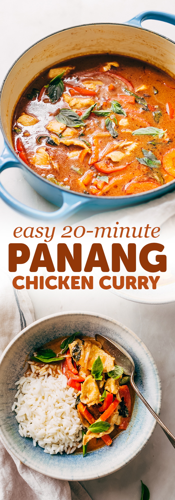 20 Minute Panang Chicken Curry - An easy recipe that you can throw together in 20 minutes and tastes better than takeout! #panangcurry #chickencurry #curry #dinnerrecipes | Littlespicejar.com