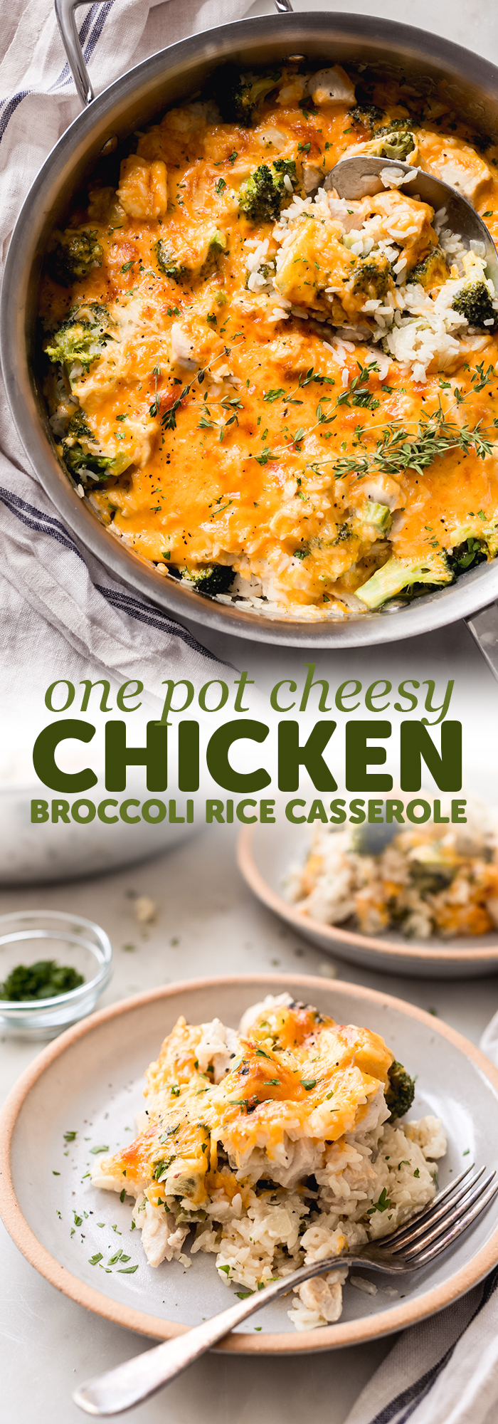 One Pot Cheesy Chicken Broccoli Rice Casserole - a quick and easy one pot weeknight dinner recipe! This is made completely from scratch and is so flavorful! #casserole #onepotrecipes #onepotrecipe #chickencasserole #broccoliricecasserole #casserole | Littlespicejar.com