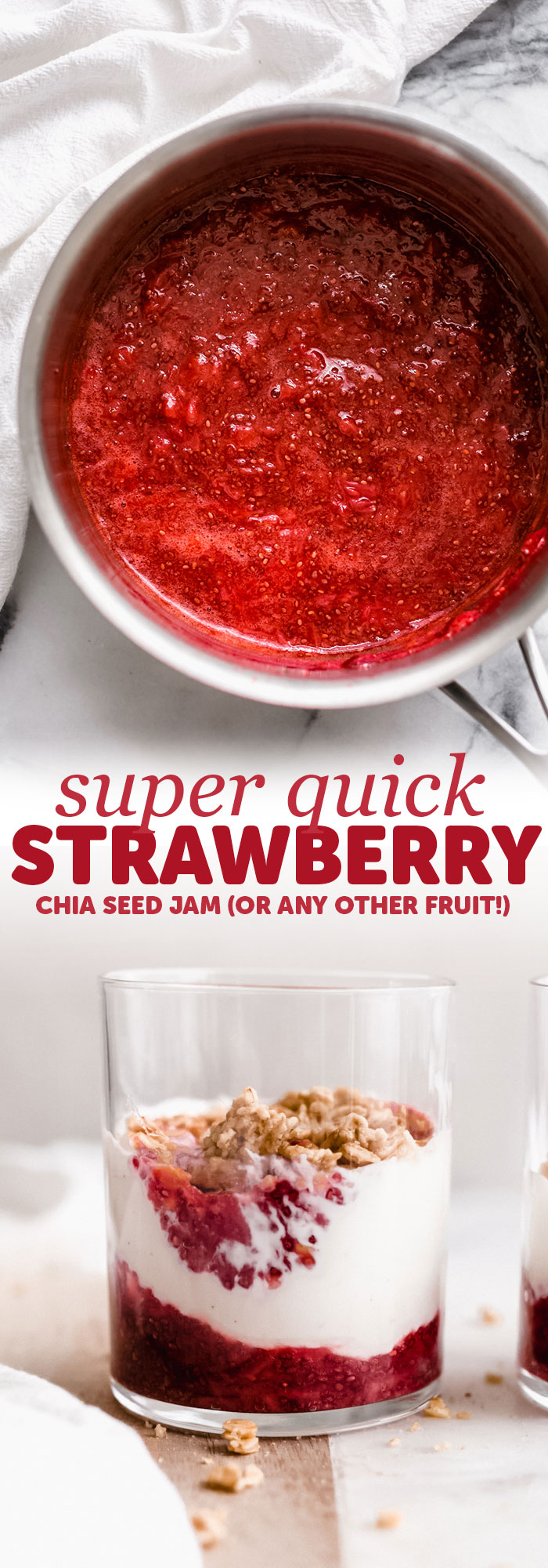 Super Quick Chia Seed Jam - Learn how to make homemade chia seed jam using all sorts of different fruit! This jam is much healthier than traditional jam and tastes great! #chiaseedjam #chiajaam #homemadejam #jamrecipe #chiaseedjamrecipe | Littlespicejar.com
