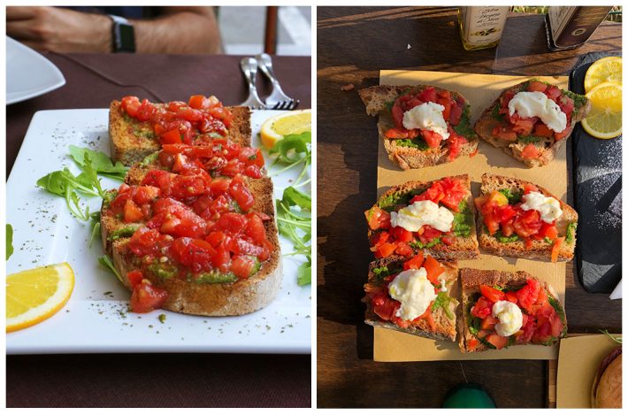 Fresh Tomato Basil Bruschetta - Learn how to make authentic Italian Bruschetta. The ingredients remain almost the same, but it's the technique that makes all the difference! #authenticbruschetta #italianbruschetta #tomatobasilbruschetta #bruschettarecipe #bruschetta | Littlespicejar.com