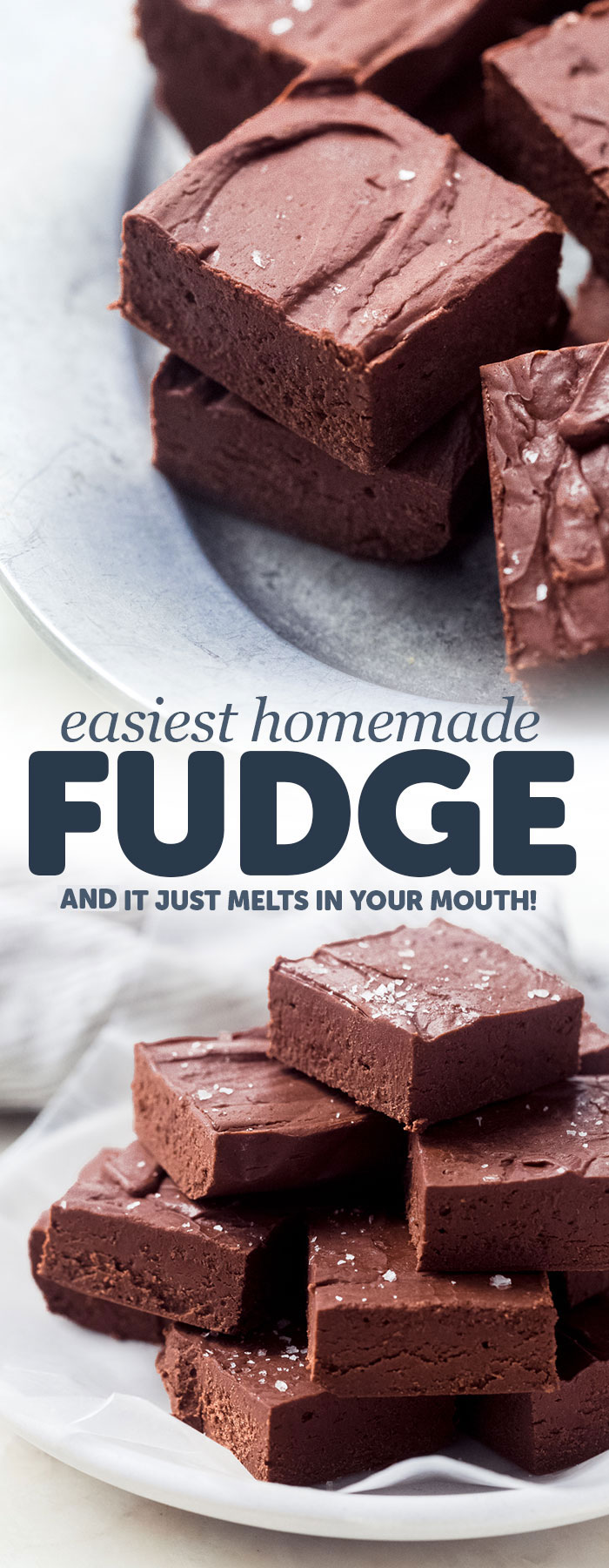 Melt in Your Mouth Homemade Fudge - delicious squares that take just 15 minutes of hands on time! Homemade fudge is a great gift for family and friends! #fudge #fudgerecipe #homemadefudge #chocolatefudge | Littlespicejar.com