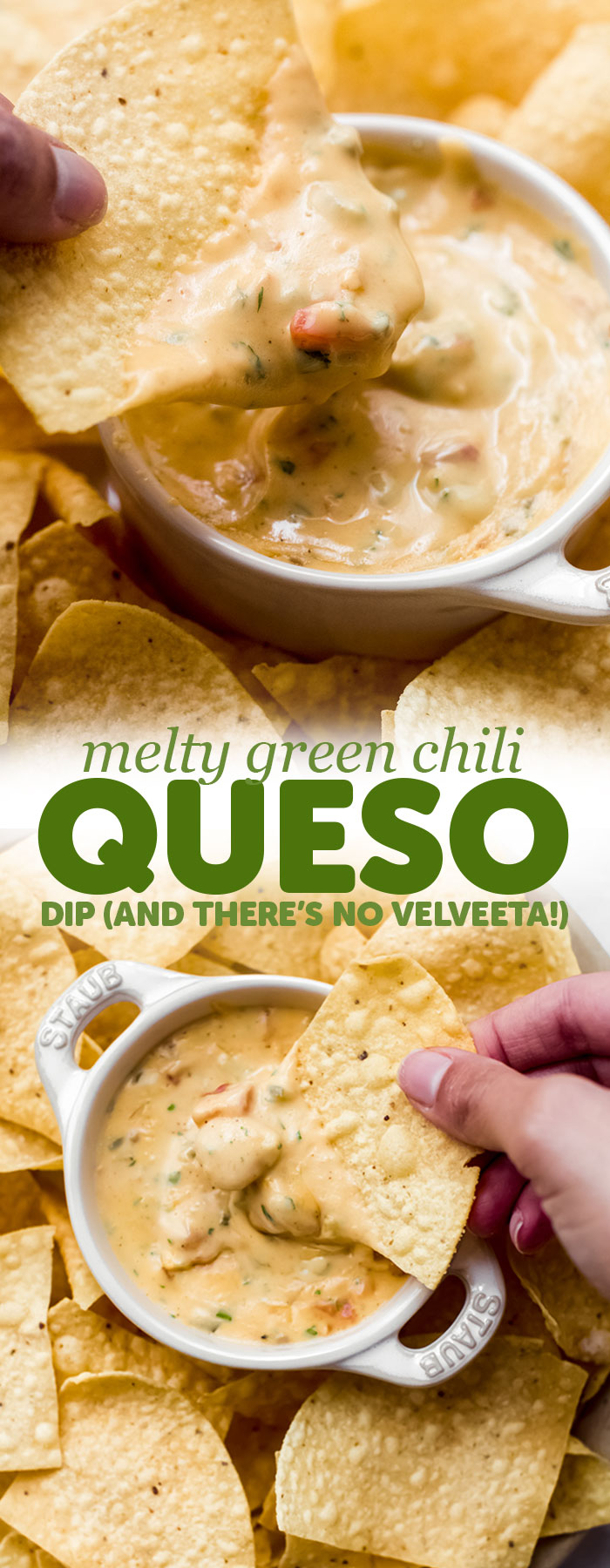 Texas Green Chili Queso Dip - Learn how to make the BEST queso dip. Tastes just like Torchy's if not better! #queso #quesodip #greenchiliquesodip #torchysquesorecipe #superbowlrecipes | Littlespicejar.com