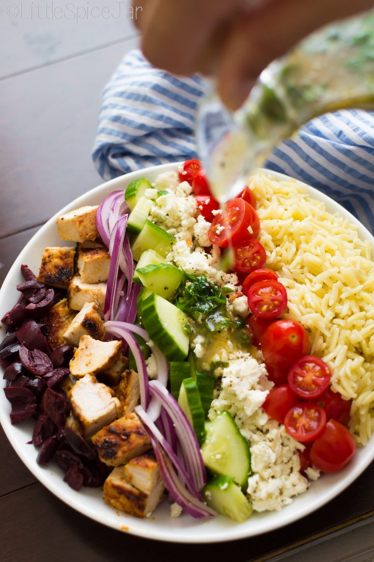 Greek Orzo Pasta Salad with Chicken
