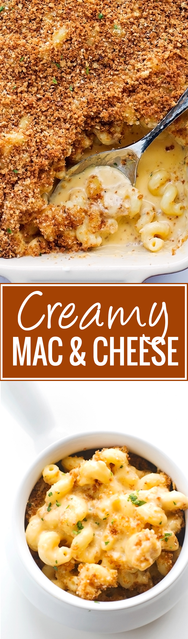 Creamy Mac and Cheese - Topped with a garlic parmesan panko topping  - so sinfully delicious! #macaroni #macandcheese #macaroniandcheese | Littlspicejar.com