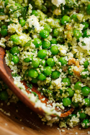 Spring Couscous Salad with Basil Vinaigrette Recipe | Little Spice Jar