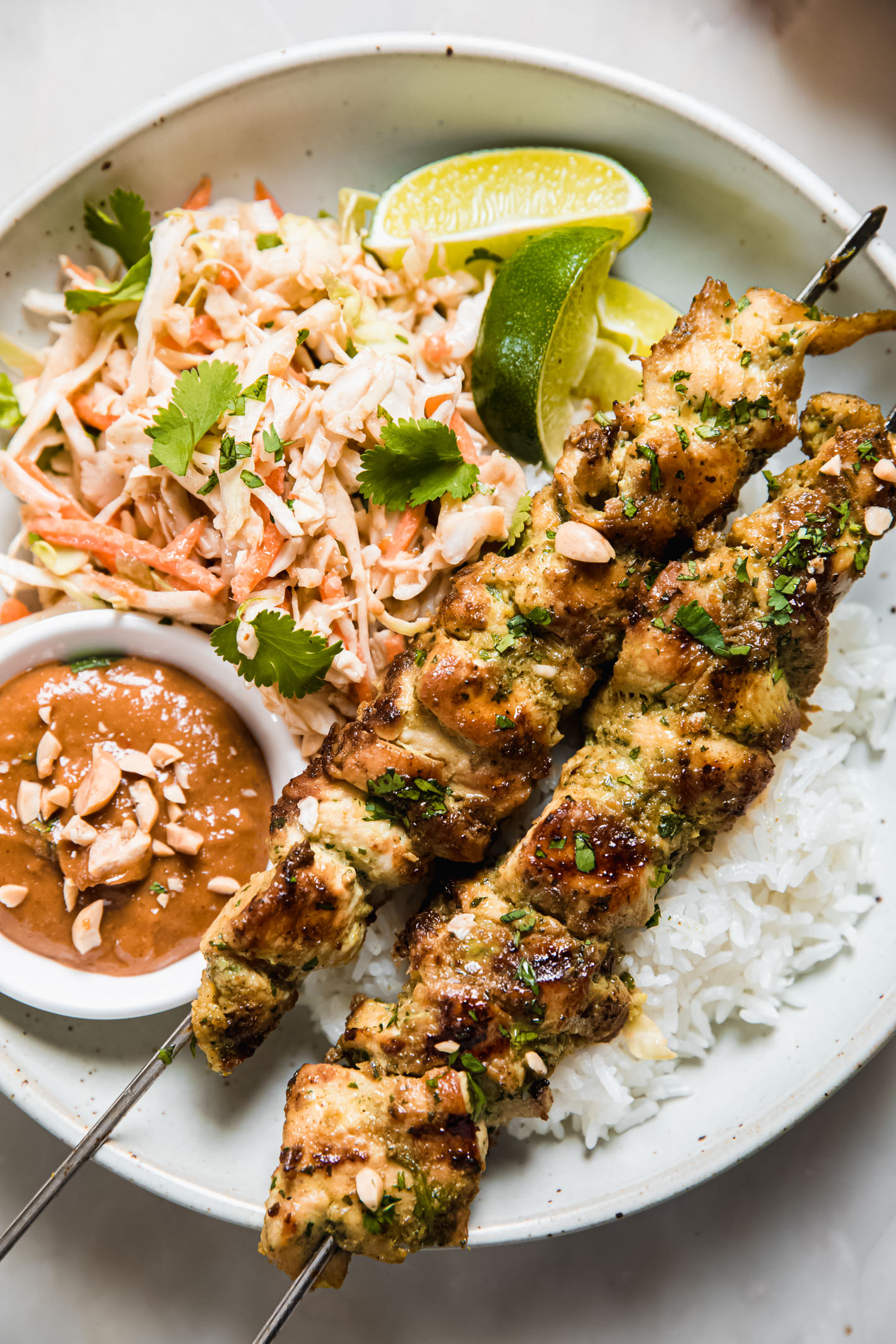 Chicken Satay with Peanut Dipping Sauce Recipe | Little Spice Jar