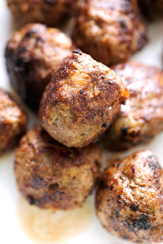 seared meatballs showing browning