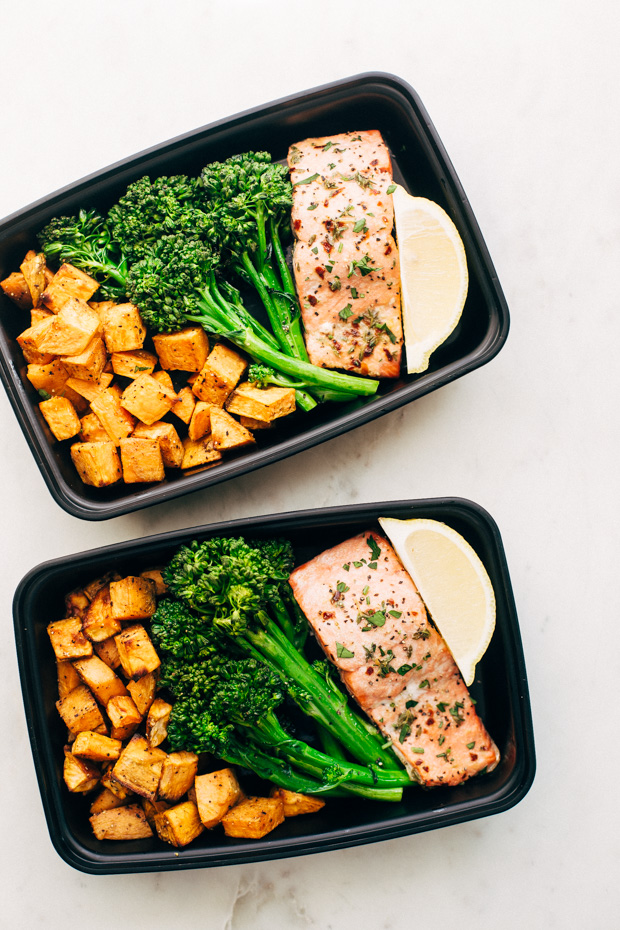 Roasted Salmon with Broccolini and Sweet Potato Meal Prep 9