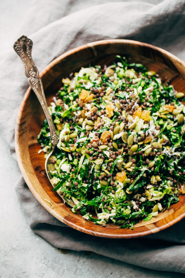 Autumn Lentil Kale Salad with Parmesan Recipe | Little Spice Jar