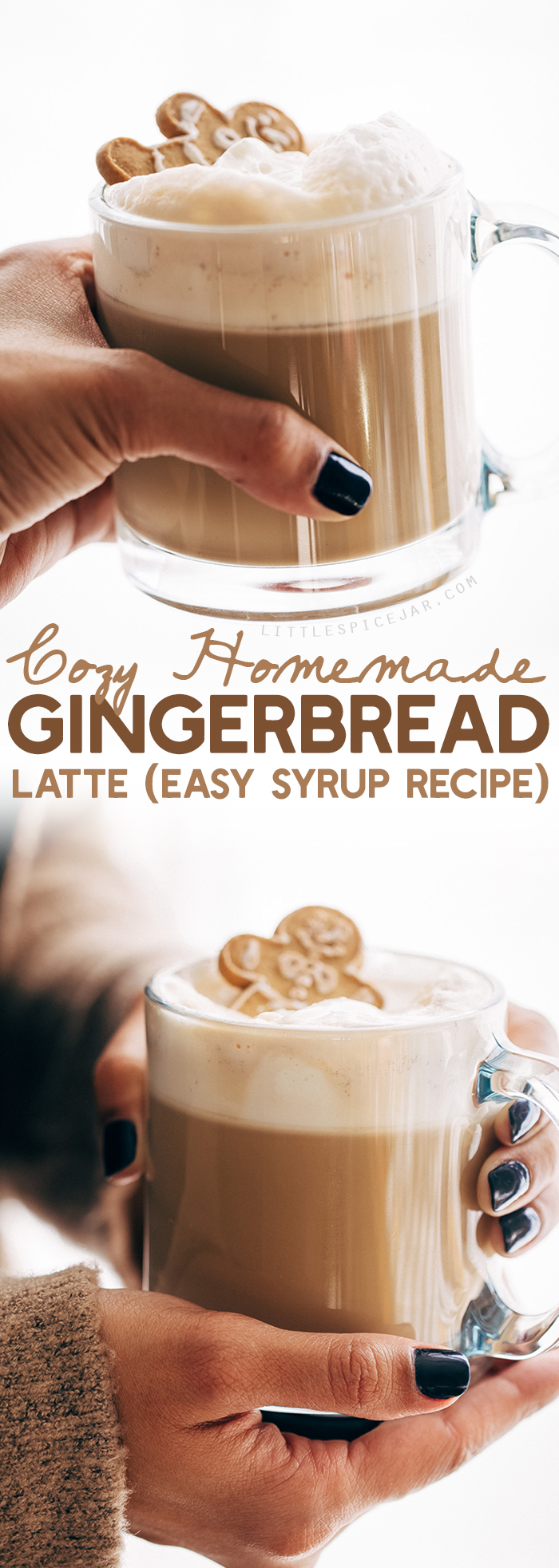Cozy Homemade Gingerbread Latte - Learn how to make a gingerbread latte at home with simple ingredients! #gingerbreadlatte #latte #homemadelatte #gingerbreadsyrup | Littlespicejar.com