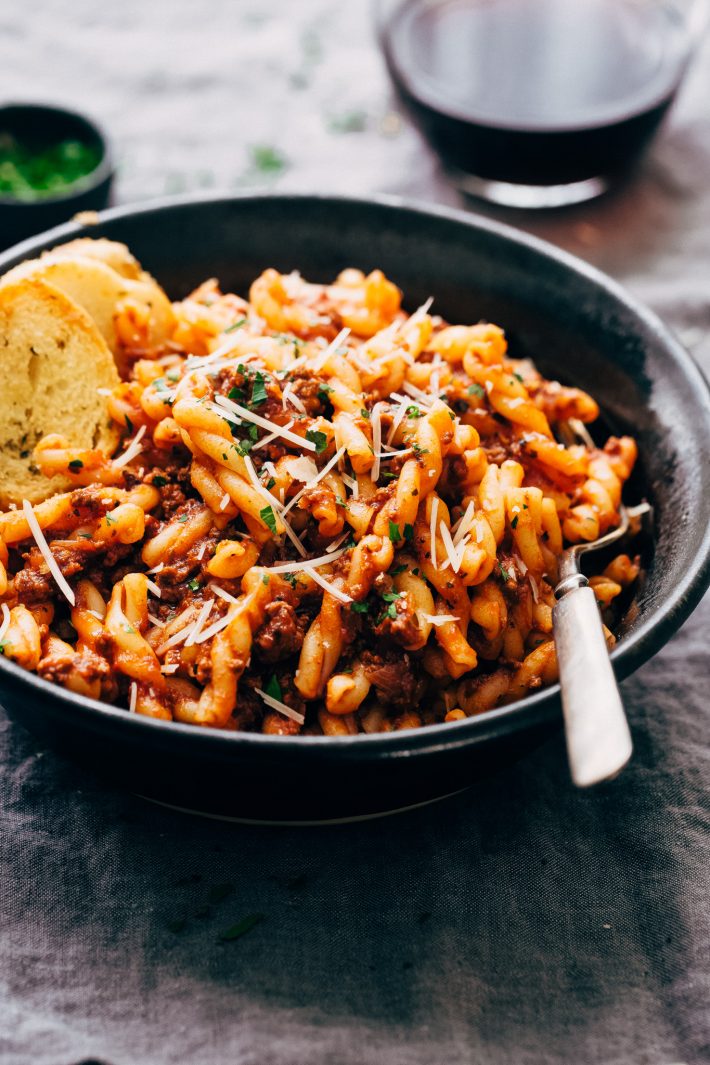 Easy Meat Sauce Recipe (Stove Top and Instant Pot) Learn how to make the most delicious homemade meat sauce. Use it in lasagna, stuffed shells, zucchini boats or on top of spaghetti! #spaghettsauce #bigbatchmeatsauce #meatsauce #ragu #bolognese | Littlespicejar.com