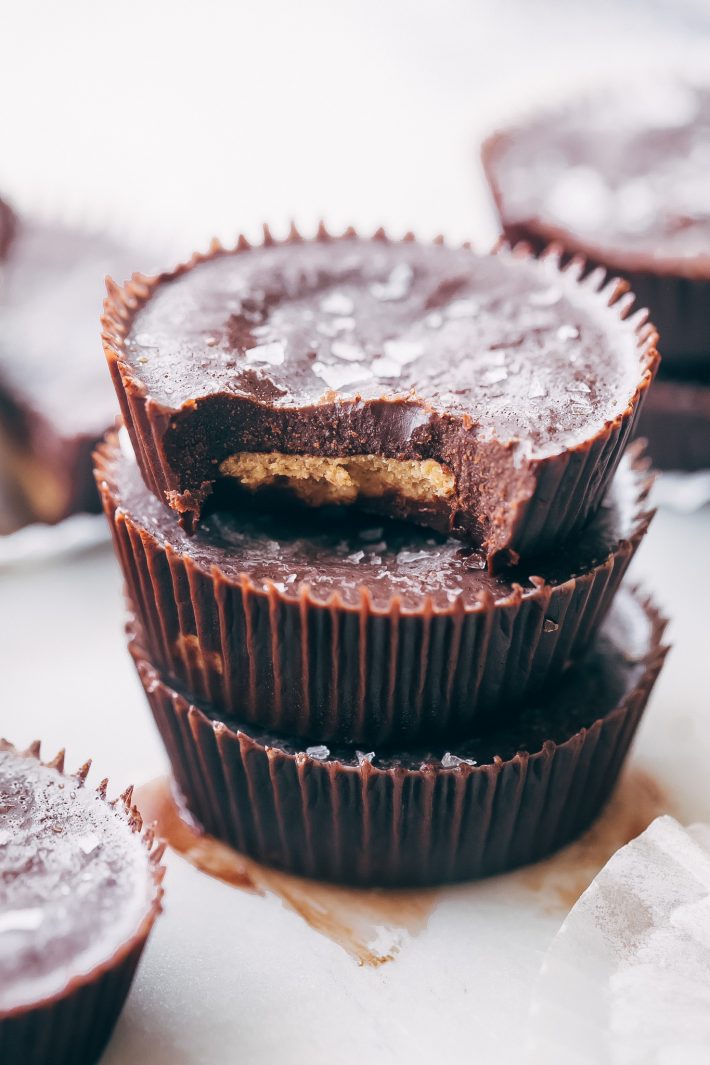 Mocha Almond Butter Cups - naturally sweetened, gluten-free, dairy-free and 100% addicting! You're going to love these! #mochaalmondbuttercups #almondbuttercups #peanutbuttercups #homemadereeses | littlespicejar.com