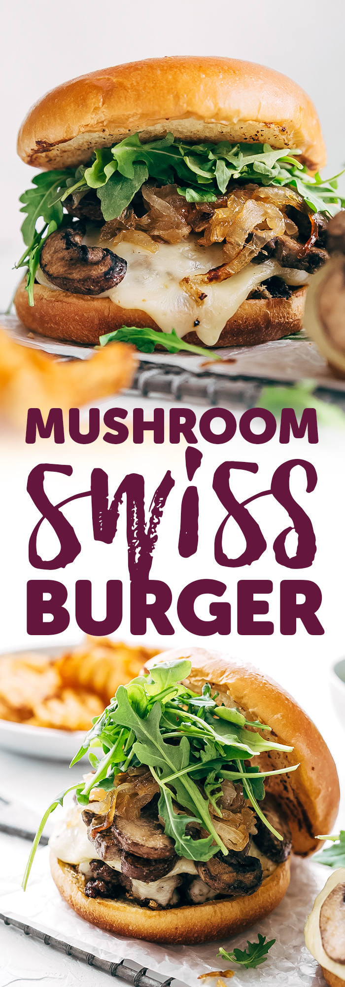 Rockin' Sweet Onion Mushroom Swiss Burgers - learn how to make the best mushroom Swiss burgers with sweet sautéed onions on top! You're really going to love these!! #mushroomburgers #mushroomswissburgers #swissmushroomburgers #burgers #grilling| LIttlespicejar.com