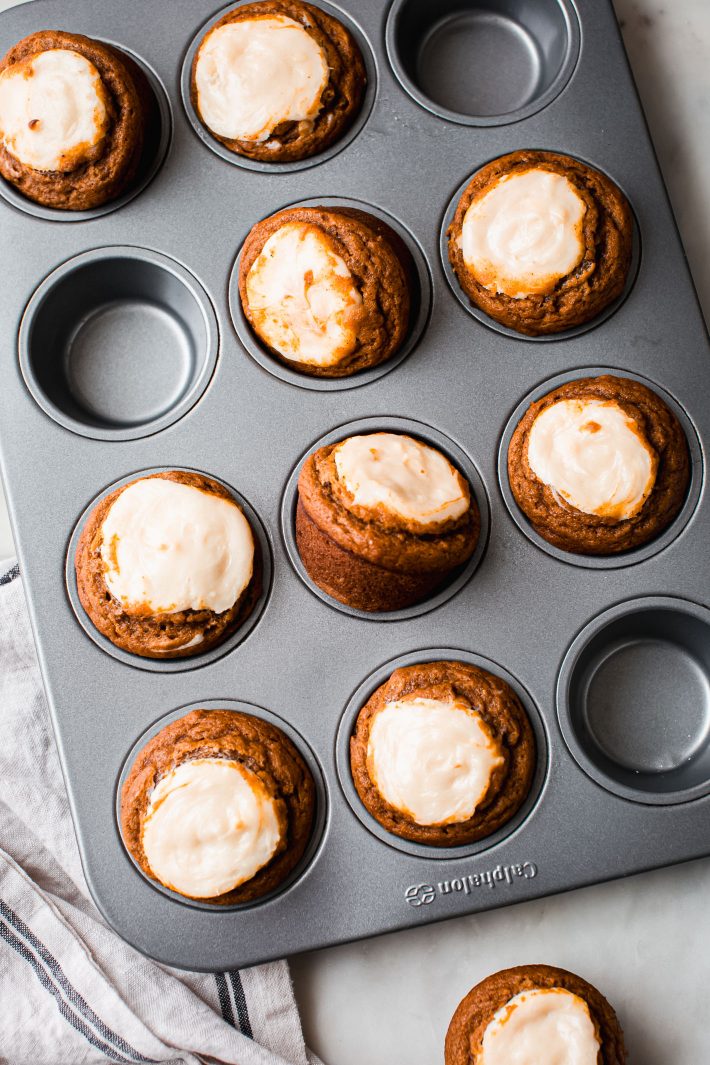 muffins in pan after baking