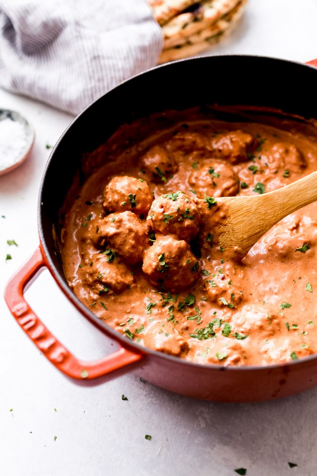 Creamy Chipotle Butter Chicken Meatballs Recipe | Little Spice Jar