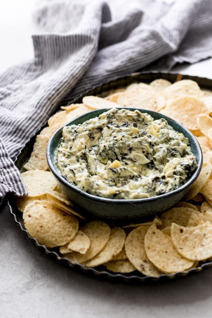 The Easiest Slow Cooker Spinach Artichoke Dip