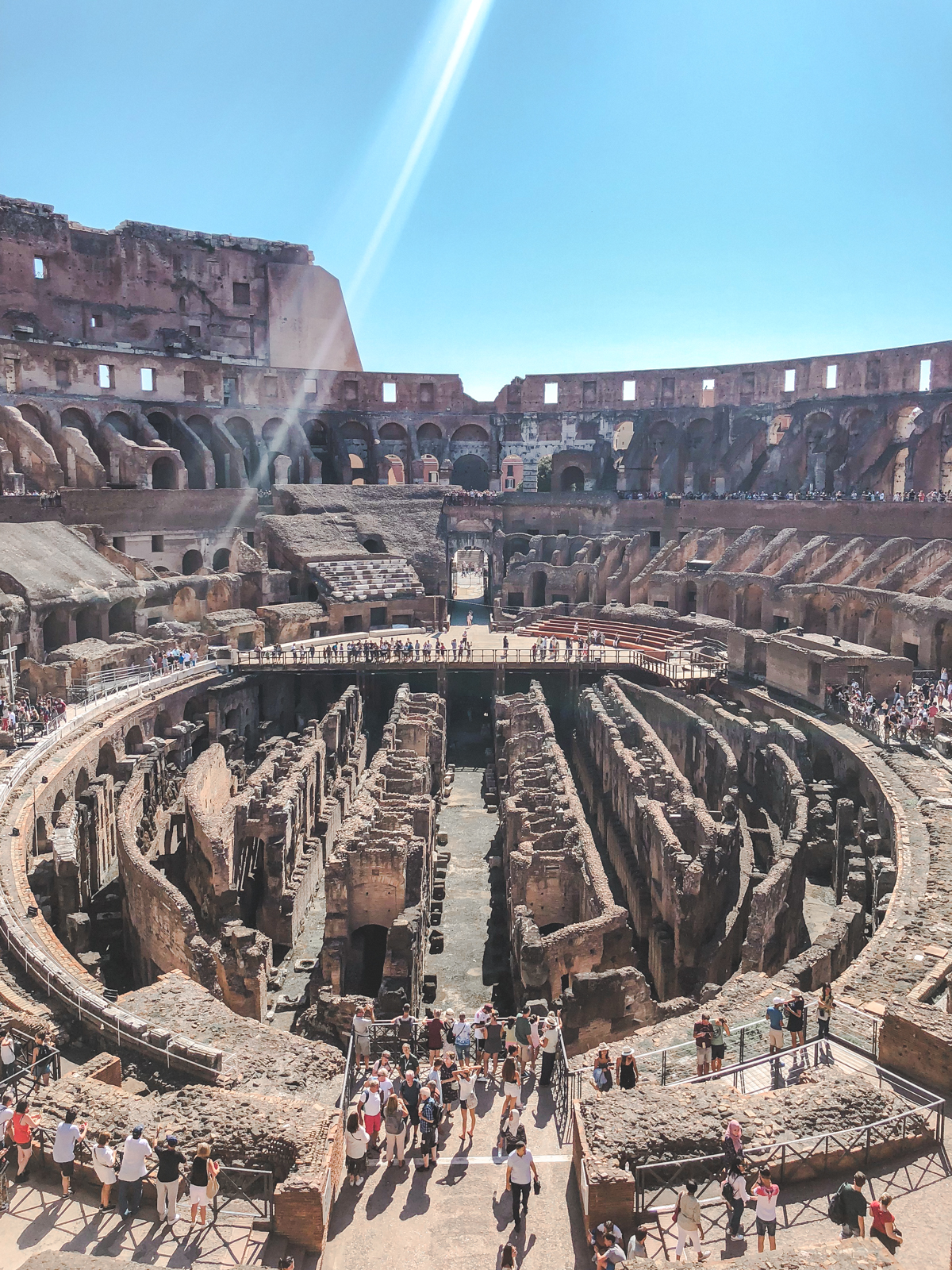 wide shot showing the inside of the Colosseum
