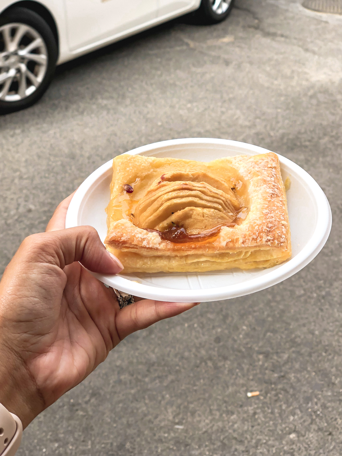 apple on puff pastry with apricot glaze from Antico Forno Serpenti