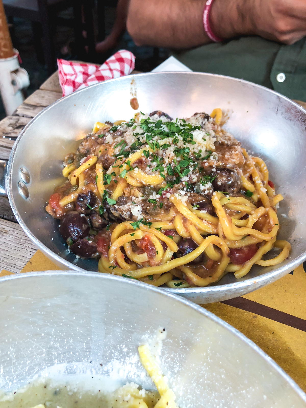 kalamata olive, mozzarella cheese, tomato pasta from Tonnarello