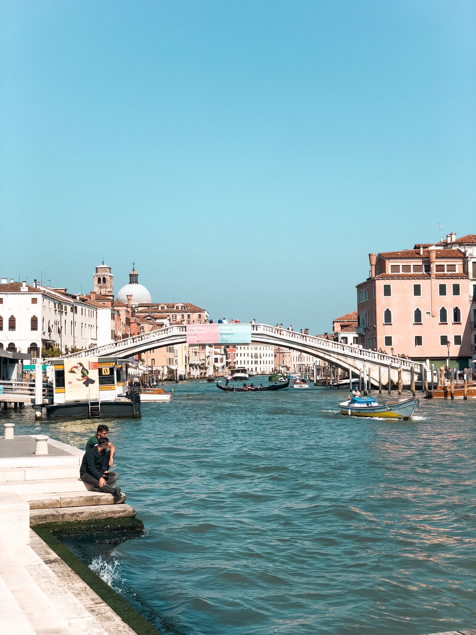 picture of one of the bridges visible from the trainstation on Venice
