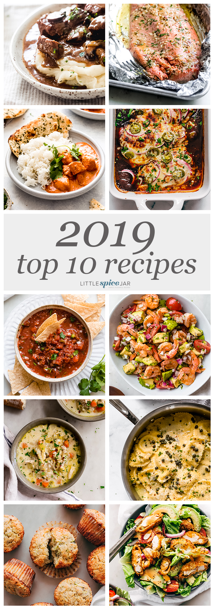 a picture collage of the top 10 recipes of 2019