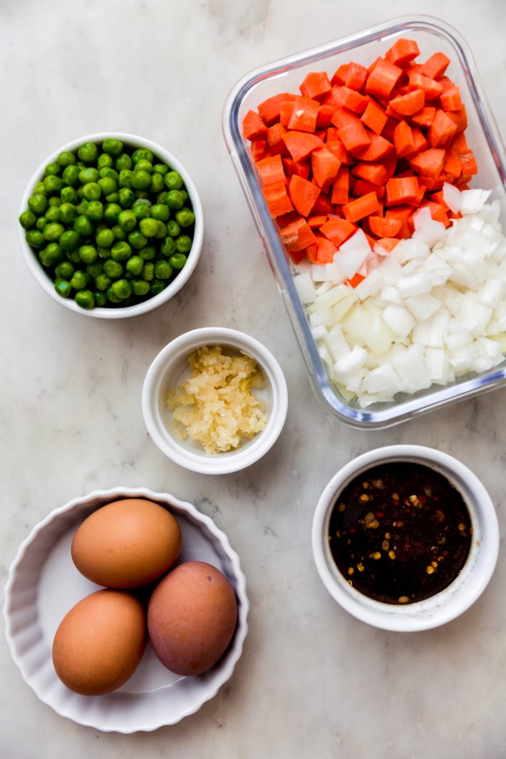 ingredients needed to make homemade fried rice