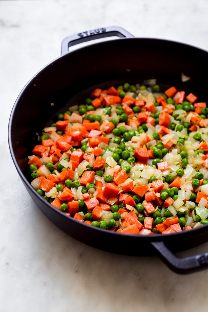 sautéed veggies in a pan