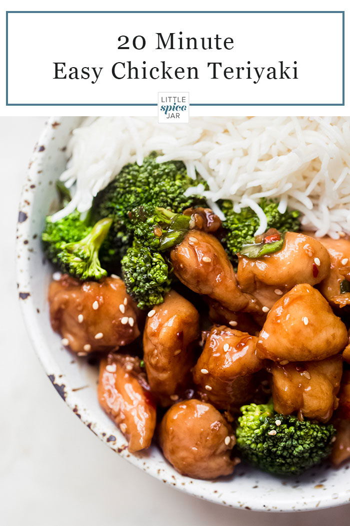 close up of tender teriyaki chicken with steamed broccoli
