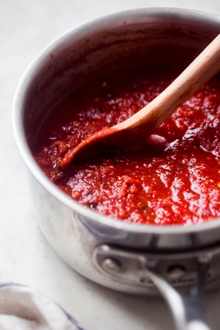 close up of sauce for pizza