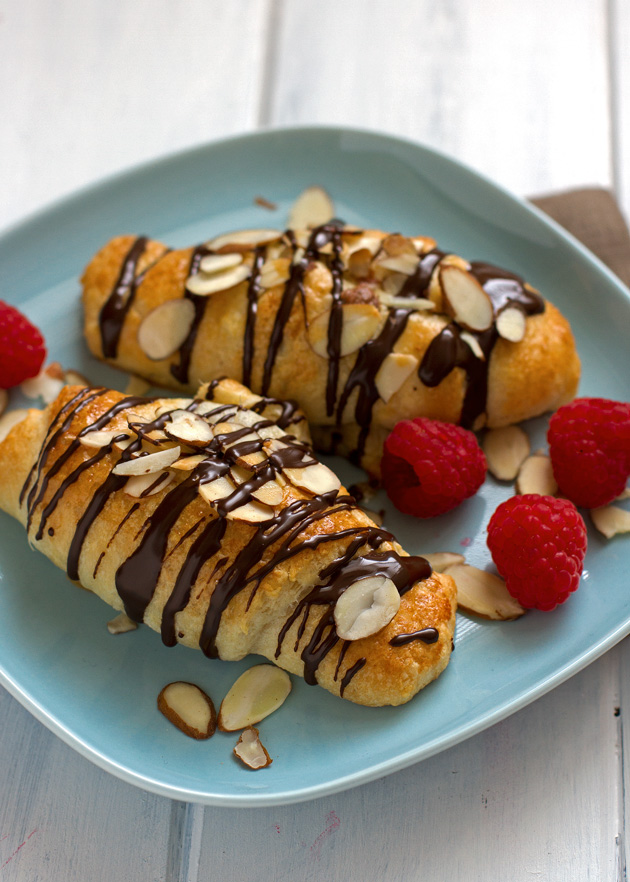 5-Ingredient Raspberry Almond Crescents with Chocolate