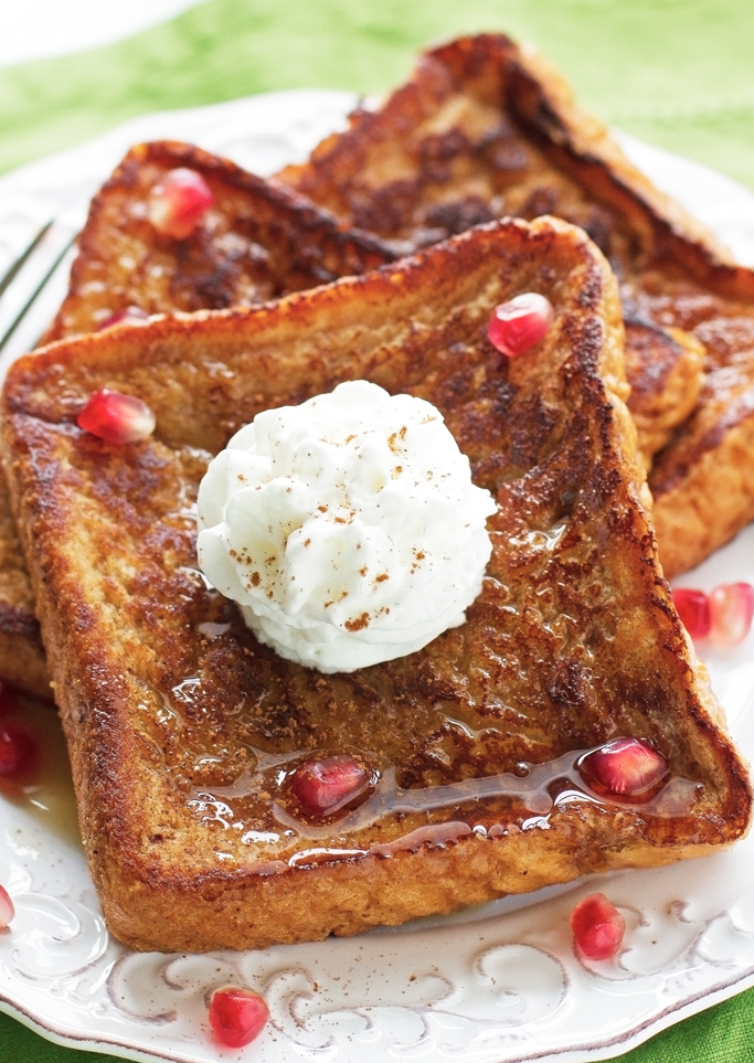 Eggnog French Toast With Cinnamon Whipped Cream