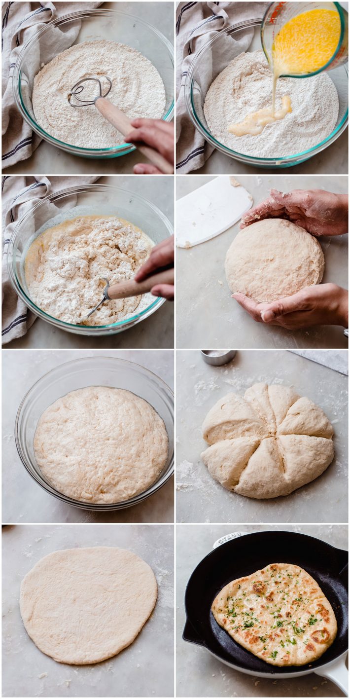 the process of making homemade naan