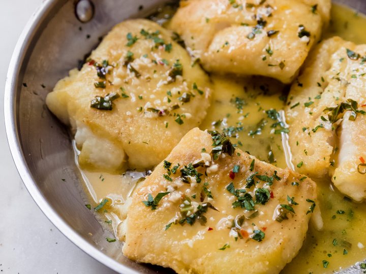 Pan-Fried Fish in Basil Lemon Butter Sauce Recipe