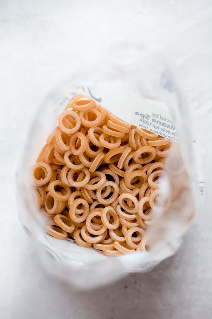 dry pasta in bag