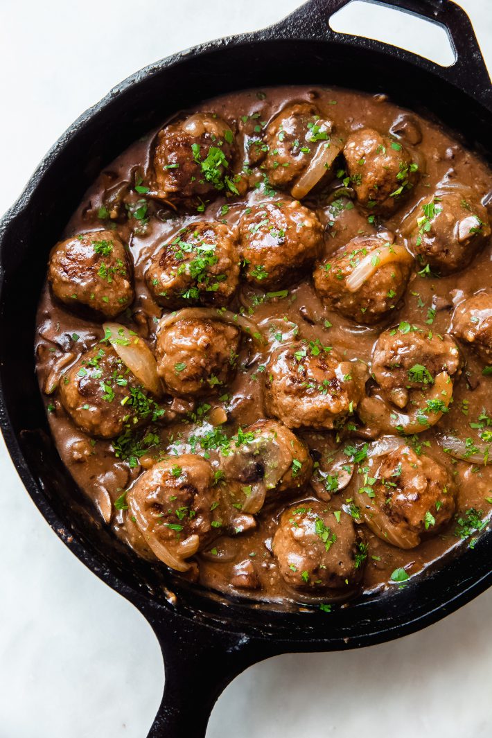 Salisbury Steak Meatballs in Mushroom Gravy Recipe