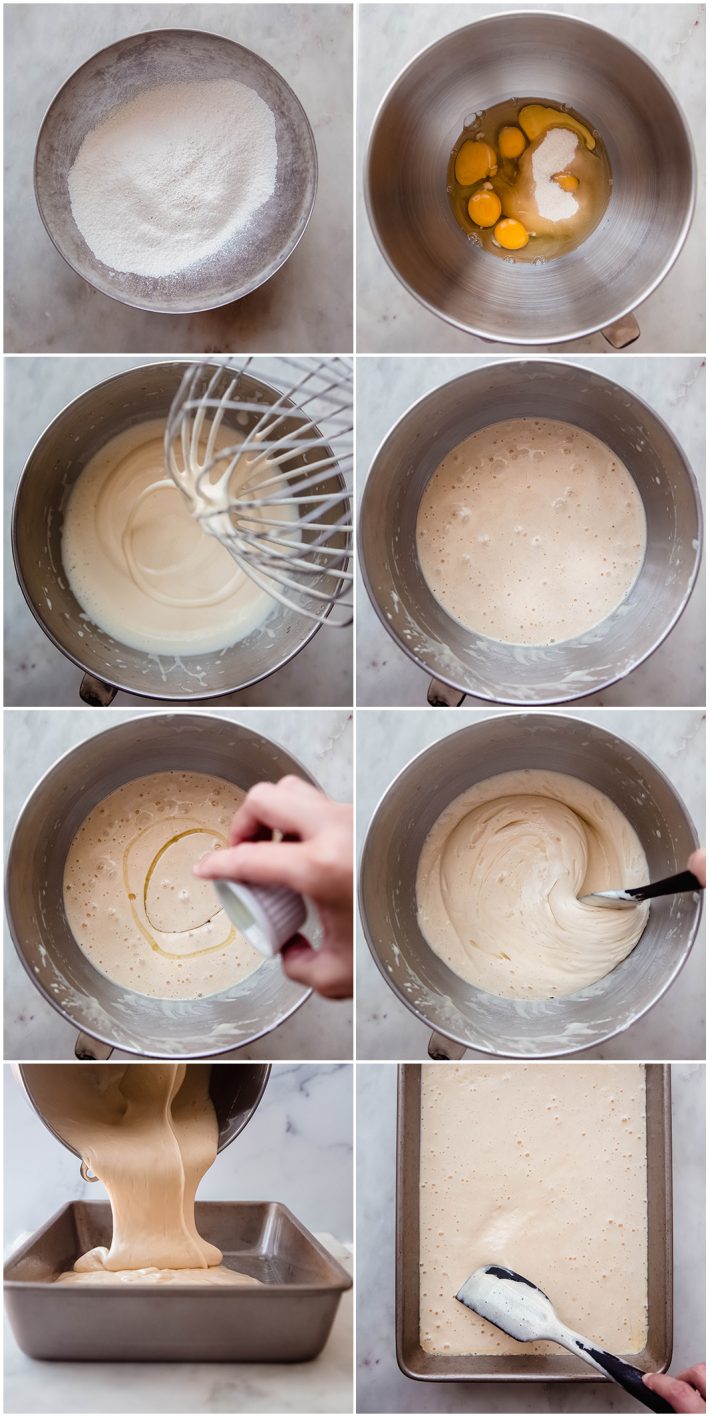 process images on how to make Tres Leches Cake batter