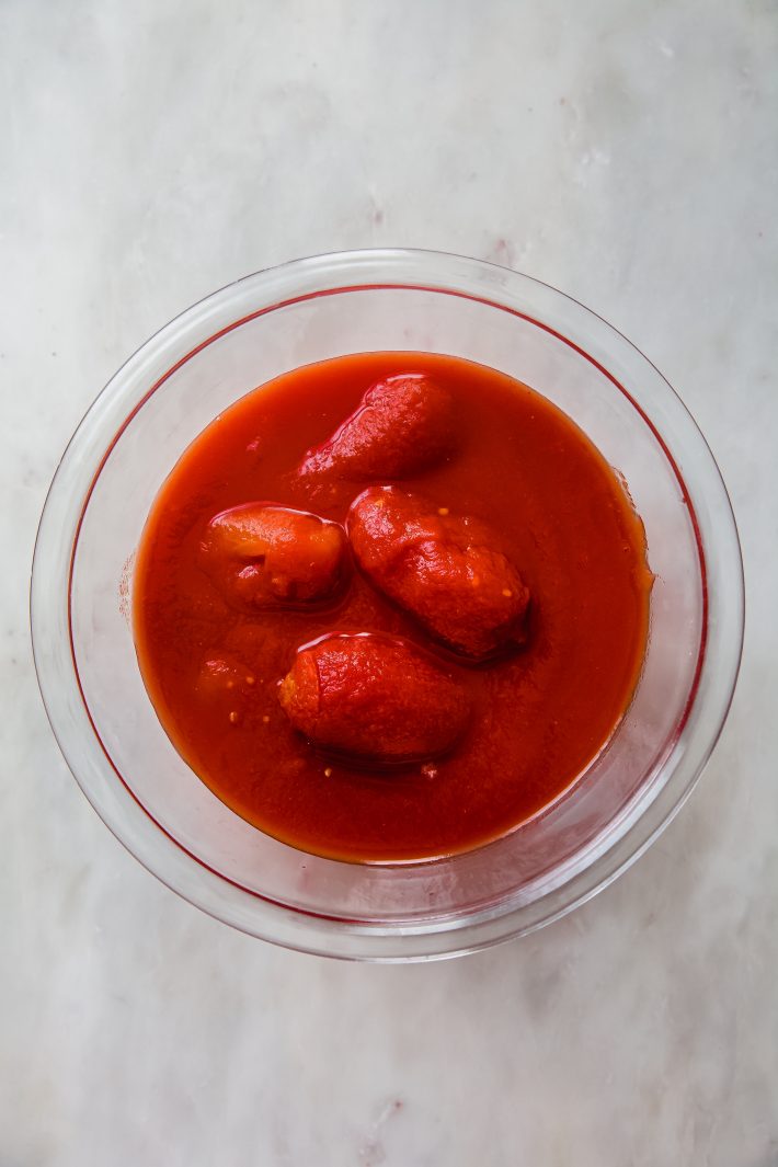 san Marzano tomatoes in bowl