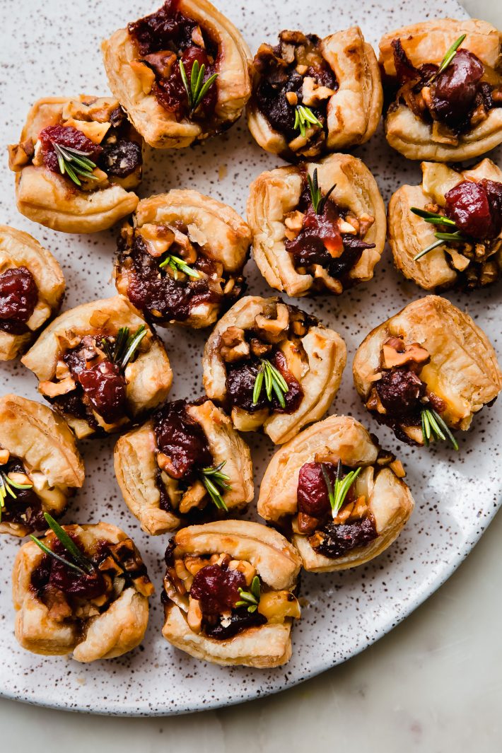 Cranberry Brie Bites on plate