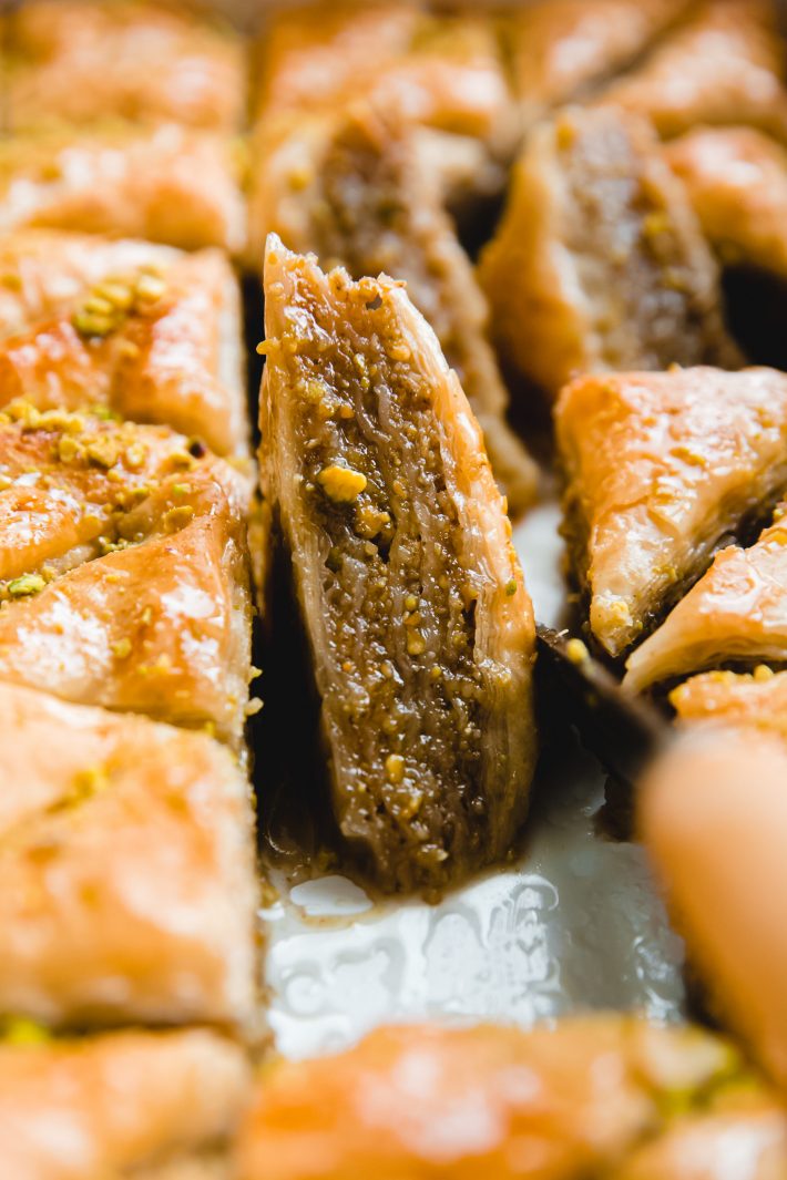 showing layers of baklava