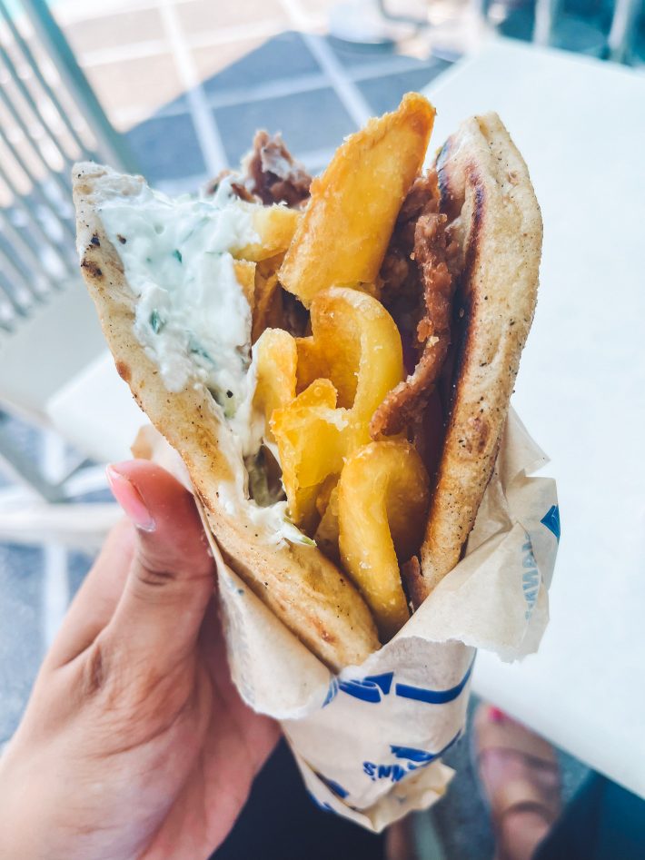 meatless gyros in Oia